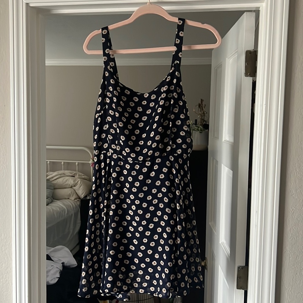 Blue flower baby doll dress